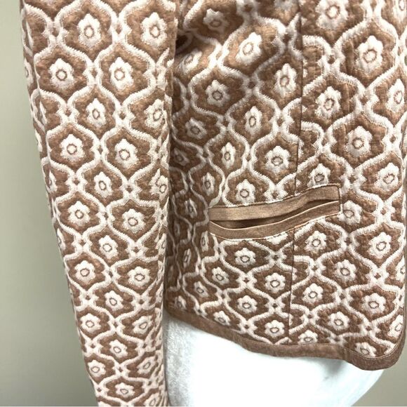 Frenchi cropped geometric blush colored jacket Sz XS/S - Picture 3 of 7